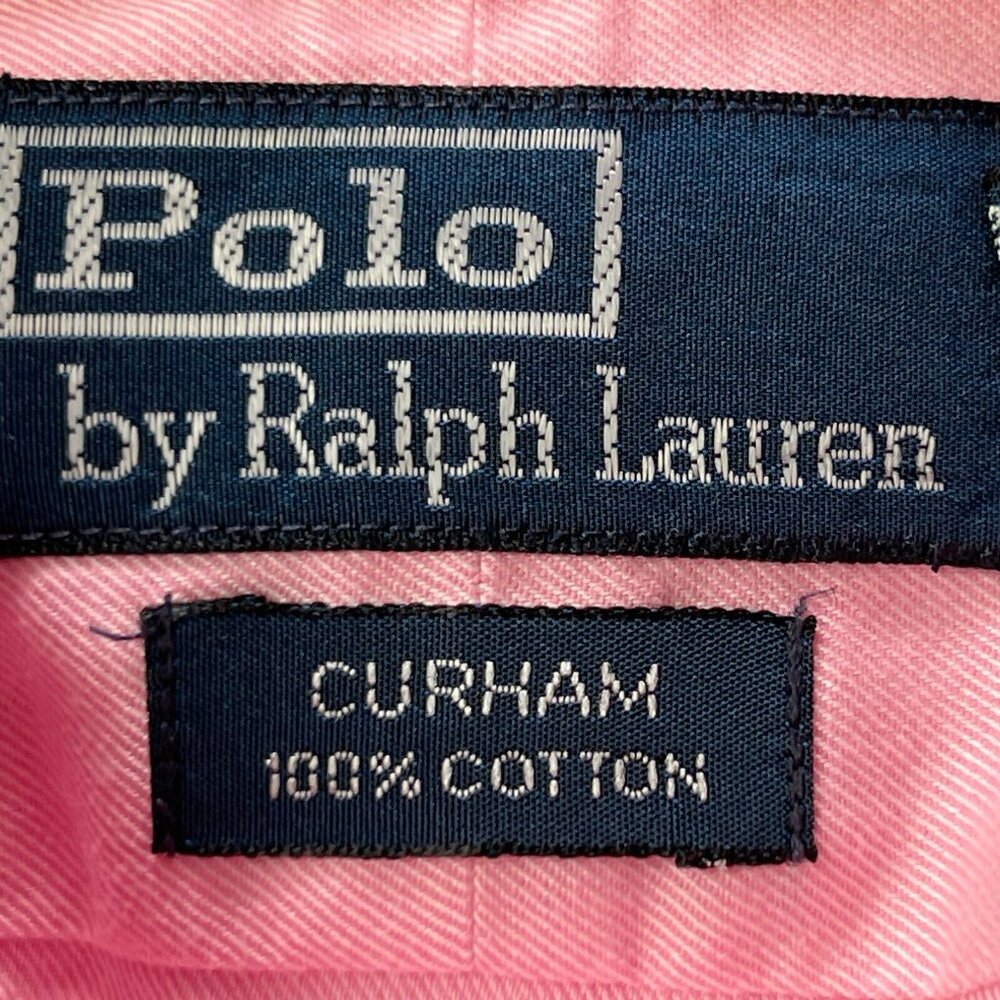 Vintage Polo Ralph Lauren Shirt Mens 17.5 34/35 Curham Pink Long Sleeve Button U - Picture 4 of 9